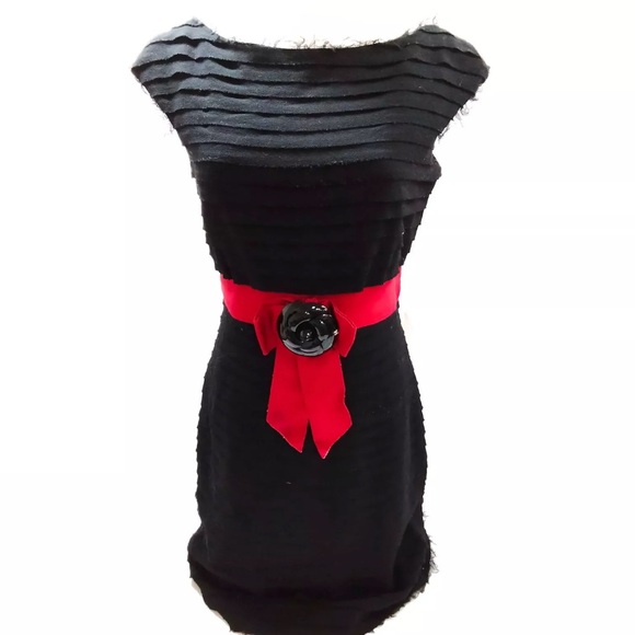 Chanel: Camellia Flower Bow Ribbon Tie Wool Dress (RARE) - Picture 6 of 16